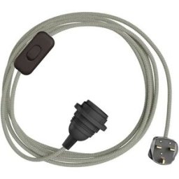 Creative Cables Douille Avec Cordon Snakebis Zig-zag Shade Ready E14 Anthracite 3 m