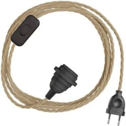 Creative Cables Abat-jour Snakebis Twisted E14-jeu De Câbles Avec Douille. Câble Tressé En Tissu Et Fiche à 2 Broches 3 M Jute One Size