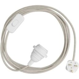 Creative Cables Douille Avec Cordon Snakebis Shade Ready E14 Natural Linen Neutral 3 m