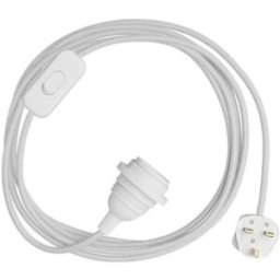 Creative Cables Douille Avec Cordon Snakebis Shade Ready E14 White 3 m