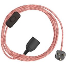 Creative Cables Douille Avec Cordon Snakebis Shade Ready E14 Red / White 1.8 m