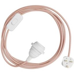 Creative Cables Douille Avec Cordon Snakebis Shade Ready E14 Baby Pink 3 m