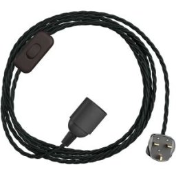 Creative Cables Douille Avec Cordon Snakebis Twisted E14 Black 1.8 m