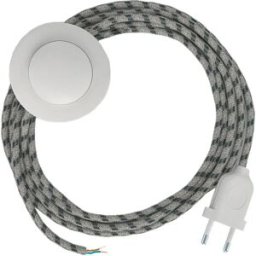 Creative Cables Câble De Lampadaire Rd54 Stripes 3m Anthracite / White One Size