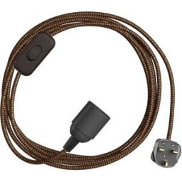 Creative Cables Douille Avec Cordon Snakebis Shade Ready E14 Black / Gold 1.8 m