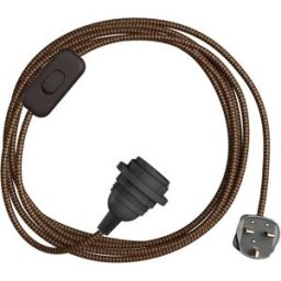 Creative Cables Douille Avec Cordon Snakebis Zig-zag Shade Ready E14 Black / Gold 3 m