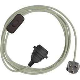 Creative Cables Douille Avec Cordon Snakebis Zig-zag Shade Ready E14 Green 1.8 m