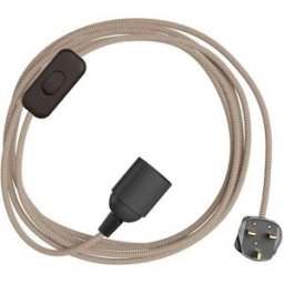 Creative Cables Douille Avec Cordon Snakebis Shade Ready E14 Bark 1.8 m