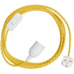 Creative Cables Douille Avec Cordon Snakebis Twisted E14 Yellow 1.8 m