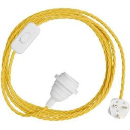 Creative Cables Douille Avec Cordon Snakebis Twisted Shade Ready E14 Yellow 3 m