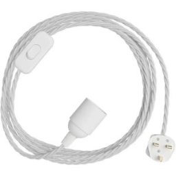 Creative Cables Douille Avec Cordon Snakebis Twisted E14 White 3 m