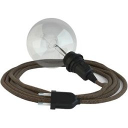 Creative Cables Câble De Lampe Snake Zigzag Shade Ready 3m Bark / Black One Size