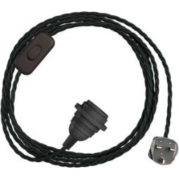 Creative Cables Douille Avec Cordon Snakebis Twisted Shade Ready E14 Black 3 m