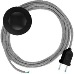 Creative Cables Câble De Lampadaire Rl02 Glitter 3m Silver Glitter / Black One Size