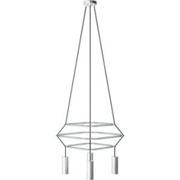 Creative Cables Lampe Suspendue 3 Cage 4 Drops Tub-e14 Satin Titanium / Brown One Size