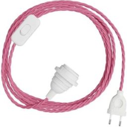 Creative Cables Abat-jour Snakebis Twisted E14-ensemble De Câble Avec Douille. Câble Tressé En Tissu Et Prise à Deux Broches 1.8 M Fuchsia One Size