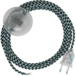 Creative Cables Câble De Lampadaire Rp04 3m Two-tone Black / Transparent One Size