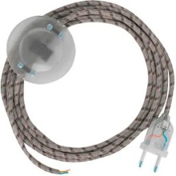 Creative Cables Câble De Lampadaire Rd53 Stripes 3m Bark / Transparent One Size