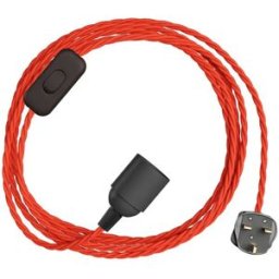 Creative Cables Douille Avec Cordon Snakebis Twisted E14 Red 1.8 m