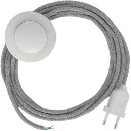 Creative Cables Câble De Lampadaire Rl02 Glitter 3m Silver Glitter One Size