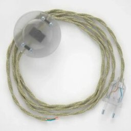 Creative Cables Câble De Lampadaire Braided 3m White / Transparent One Size