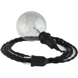 Creative Cables Câble De Lampe Snake Twisted Shade Ready 3m Black / Black One Size
