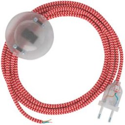 Creative Cables Câble De Lampadaire Rz09 Zigzag 3m White / Red / Transparent One Size