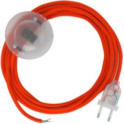Creative Cables Câble De Lampadaire Rm15 3m Orange / Transparent One Size