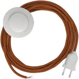 Creative Cables Câble De Lampadaire 3m Glittering Copper / White One Size