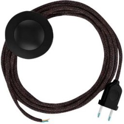 Creative Cables Câble De Lampadaire Rl03 Glitter 3m Grey Glitter / Black One Size