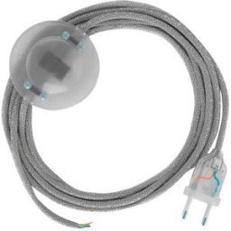 Creative Cables Câble De Lampadaire Rl02 Glitter 3m Silver Glitter / Transparent One Size
