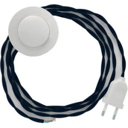 Creative Cables Câble De Lampadaire Tm20 3m Navy Blue / White One Size