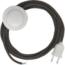 Creative Cables Câble De Lampadaire Rd74 Zigzag 3m Anthracite / White One Size