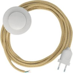 Creative Cables Câble De Lampadaire Rn06 3m Jute / White One Size