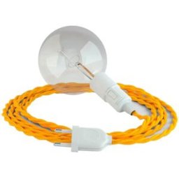 Creative Cables Câble De Lampe Snake Twisted 3m Yellow / White One Size