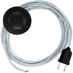Creative Cables Câble De Lampadaire Rl01 Glitter 3m White Glitter / Black One Size