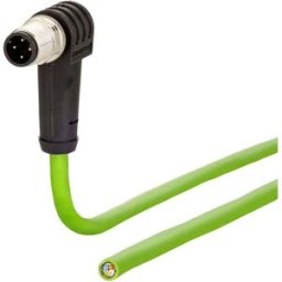 Metz Connect 142M1D90020 M12 Câble réseau, câble patch CAT 5e SF/FTP 2.00 m vert gaine PUR, résistant aux acides, résistant à lozone, résistant aux UV, pour