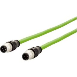 Metz Connect 142M1D11050 M12 Câble réseau, câble patch CAT 5e SF/FTP 5.00 m vert gaine PUR, résistant aux acides, résistant à lozone, résistant aux UV, pour
