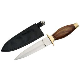 Couteau dague de botte 19cm bois et laiton