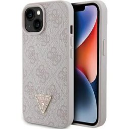 Guess Coque De Téléphone Guhcp15sp4tdpp Iphone 151413 6.1 Leather 4g Triangle Strass Pink One Size unisex