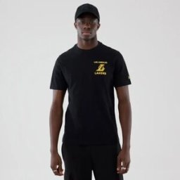 New Era T-shirt à Manches Courtes Nba Court Graphc Reg Los Angeles Lakers Black L Homme