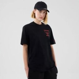 New Era T-shirt à Manches Courtes Nba Court Graphc Reg Chicago Bulls Black XL Homme