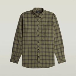 G-star Chemise à Manches Longues D29939-e072 Regular Fit Dark Khaki Small Window Check S Homme