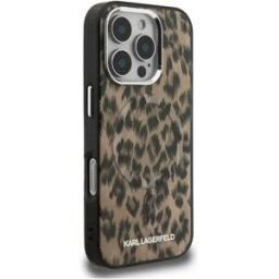 Karl Lagerfeld Coque De Téléphone Iml Leopard Pattern Magsafe Iphone 16 Pro Brown One Size unisex