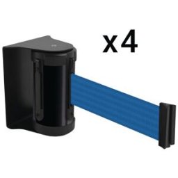 Lot de 4 enrouleurs muraux rotatifs 180° sur platine