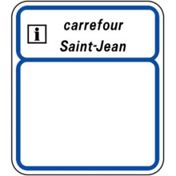 Panneau routier info serv/tourisme personnalisé CE3B