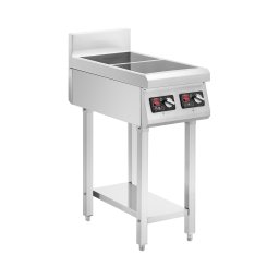 Cuisinière à induction sur pieds - 2 x 20 cm - 10 niveaux - minuterie - Royal Catering