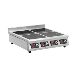 Cuisinière à induction - 4 x 20 cm - 10 niveaux - Minuterie - 77 x 70 x 25.5 cm - Royal Catering