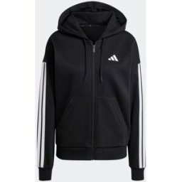 adidas adidas Essentials 3-Rayure Full Zip Fleece Sweat-shirt à capuche Noir FR 54-56 (EU 52-54)
