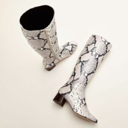 Cosmoparis - Bottes en Cuir Carlotine façon animal gris/noir 37